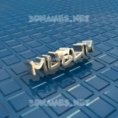 muslim in Blue Bling style - 3D name wallpaper