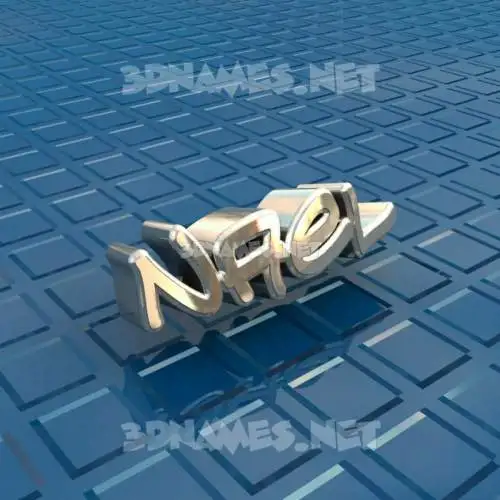 nael in Blue Bling style - 3D name wallpaper