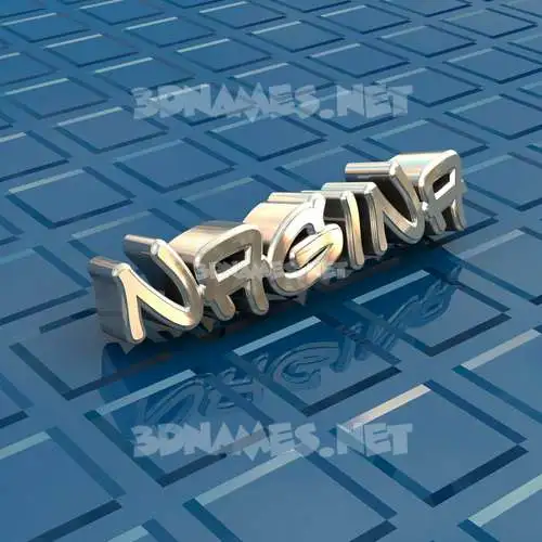 nagina in Blue Bling style - 3D name wallpaper