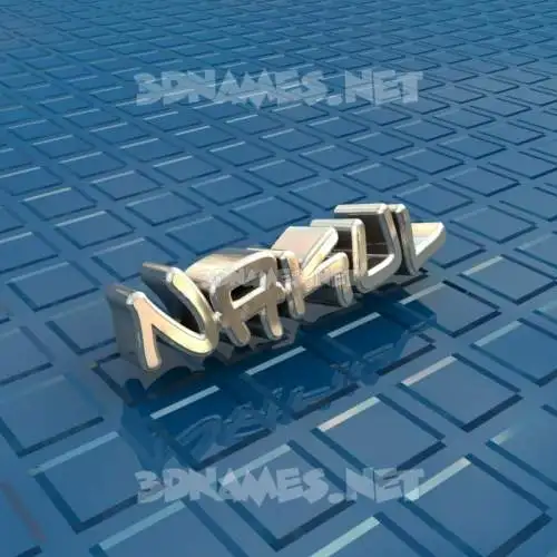 nakul in Blue Bling style - 3D name wallpaper