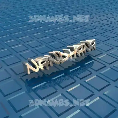 nandhana in Blue Bling style - 3D name wallpaper