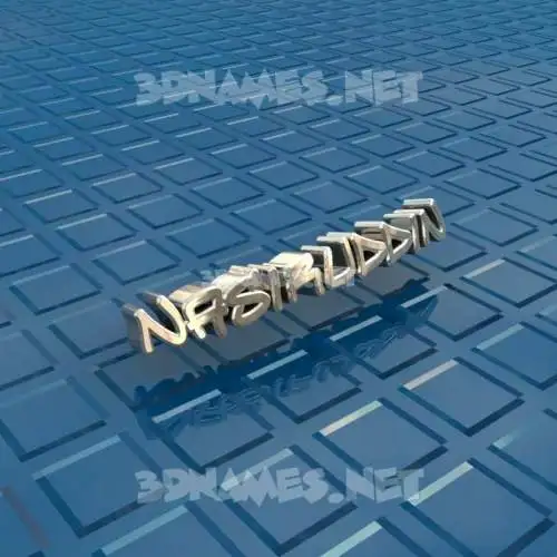 nasiruddin in Blue Bling style - 3D name wallpaper