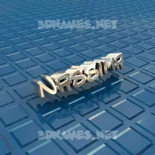 nassima in Blue Bling style - 3D name wallpaper