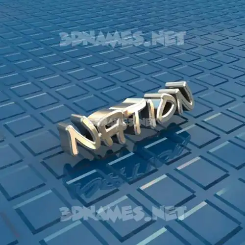 nation in Blue Bling style - 3D name wallpaper