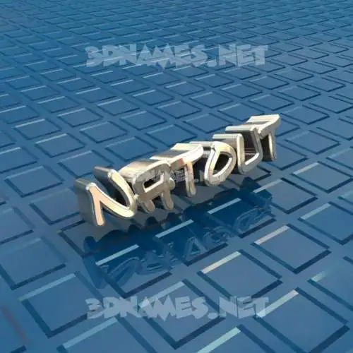natout in Blue Bling style - 3D name wallpaper