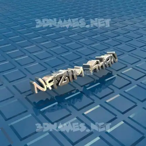 nazim khan in Blue Bling style - 3D name wallpaper