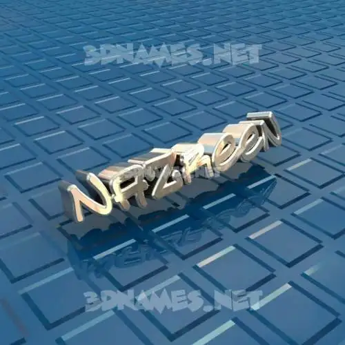 nazreen in Blue Bling style - 3D name wallpaper