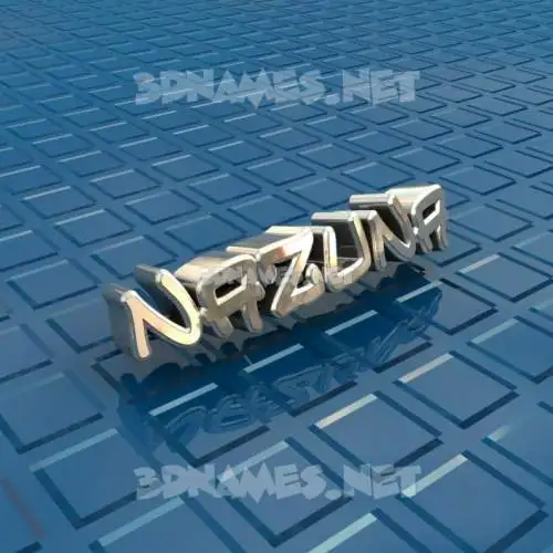 nazuna in Blue Bling style - 3D name wallpaper