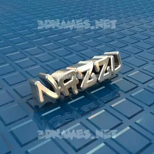 nazzu in Blue Bling style - 3D name wallpaper