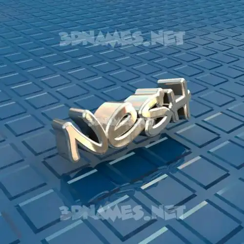 nesh in Blue Bling style - 3D name wallpaper