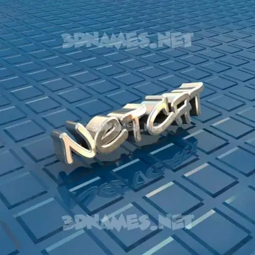 netcat in Blue Bling style - 3D name wallpaper
