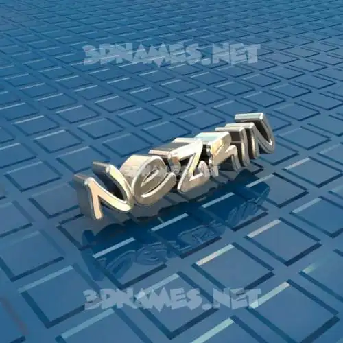 nezrin in Blue Bling style - 3D name wallpaper