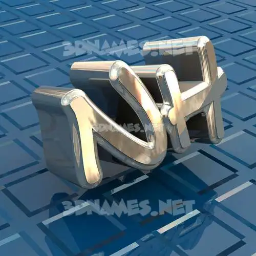 nh in Blue Bling style - 3D name wallpaper