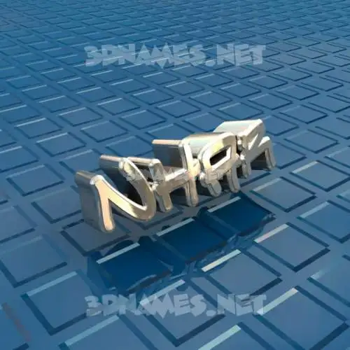 nhar in Blue Bling style - 3D name wallpaper