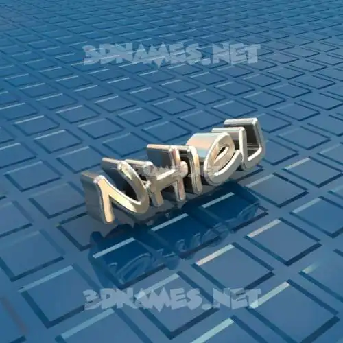 nhieu in Blue Bling style - 3D name wallpaper