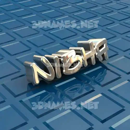 nibha in Blue Bling style - 3D name wallpaper