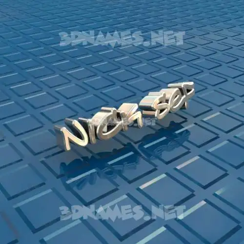nick sef in Blue Bling style - 3D name wallpaper