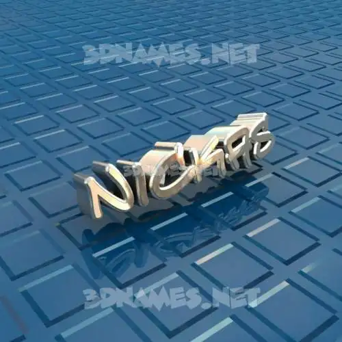 nickas in Blue Bling style - 3D name wallpaper