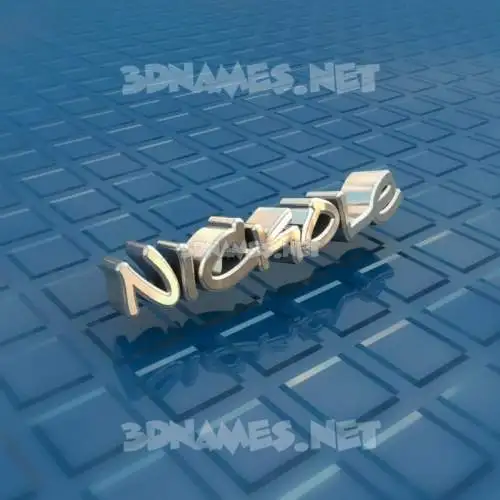 nickole in Blue Bling style - 3D name wallpaper