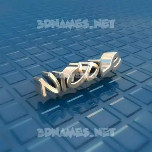 nicole in Blue Bling style - 3D name wallpaper