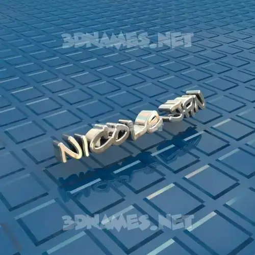 nicole jan in Blue Bling style - 3D name wallpaper