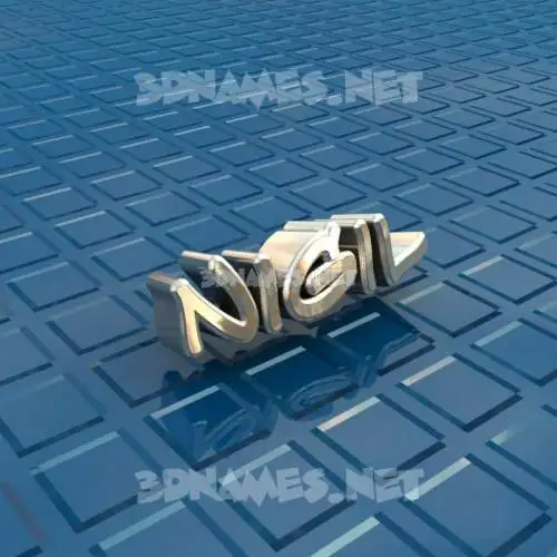 nigil in Blue Bling style - 3D name wallpaper