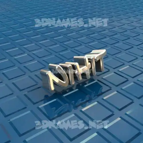 nihit in Blue Bling style - 3D name wallpaper