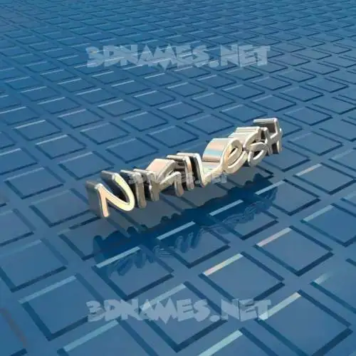 nikilesh in Blue Bling style - 3D name wallpaper
