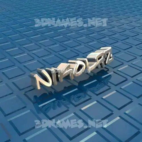 nikolaz in Blue Bling style - 3D name wallpaper