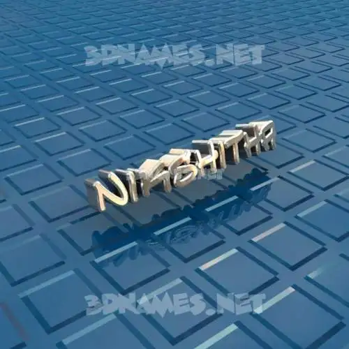 nikshitha in Blue Bling style - 3D name wallpaper