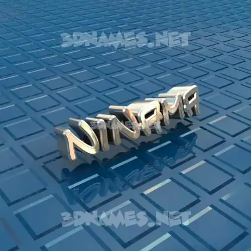 ninama in Blue Bling style - 3D name wallpaper