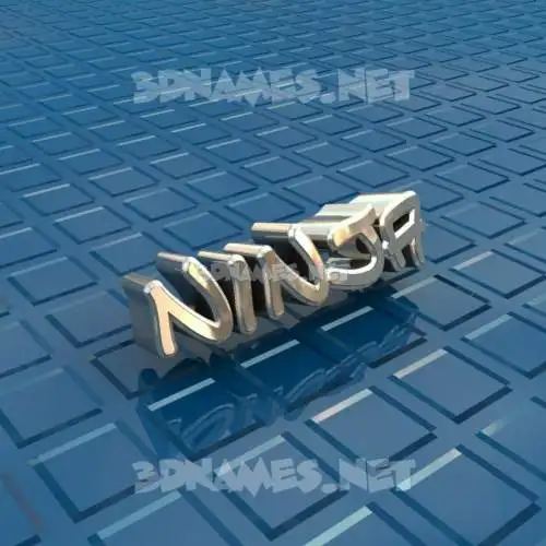 ninja in Blue Bling style - 3D name wallpaper