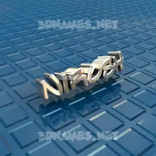 nirosh in Blue Bling style - 3D name wallpaper