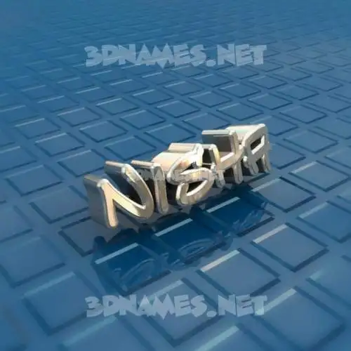 nisha in Blue Bling style - 3D name wallpaper