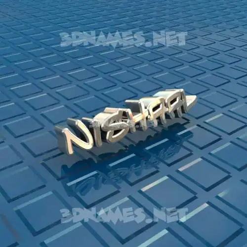 nishaal in Blue Bling style - 3D name wallpaper