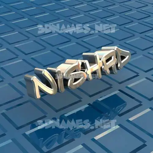 nishad in Blue Bling style - 3D name wallpaper