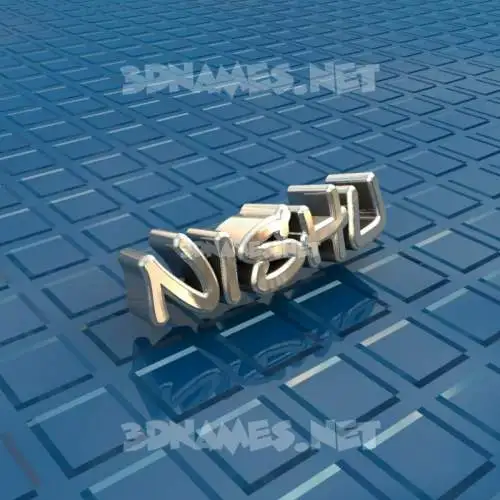 nishu in Blue Bling style - 3D name wallpaper