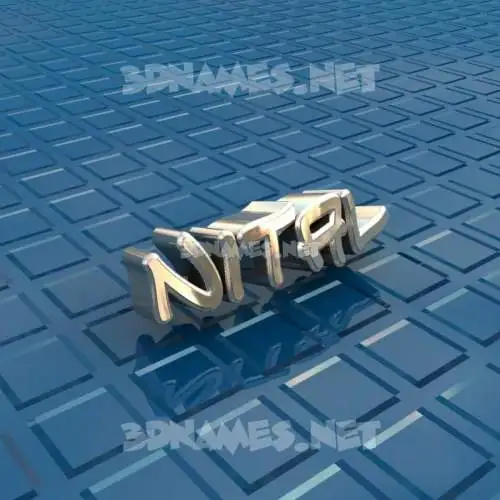 nital in Blue Bling style - 3D name wallpaper