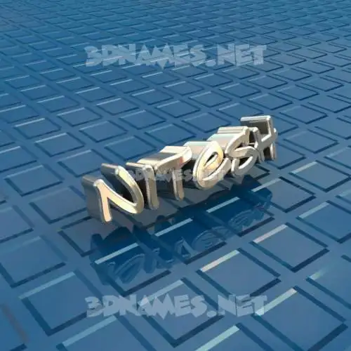 nitesh in Blue Bling style - 3D name wallpaper