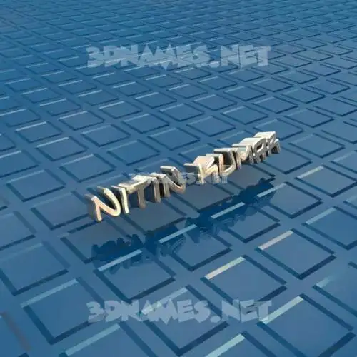nitin kumar in Blue Bling style - 3D name wallpaper