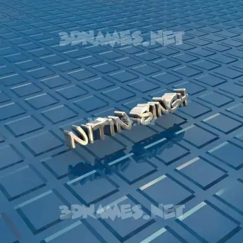 nitin singh in Blue Bling style - 3D name wallpaper