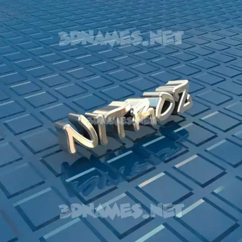 nitroz in Blue Bling style - 3D name wallpaper