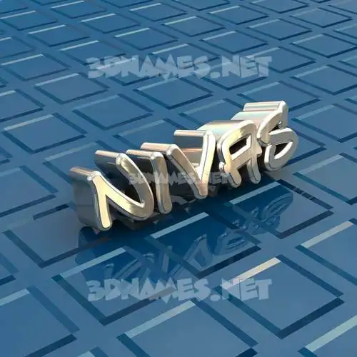 nivas in Blue Bling style - 3D name wallpaper