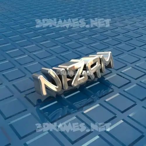 nizam in Blue Bling style - 3D name wallpaper