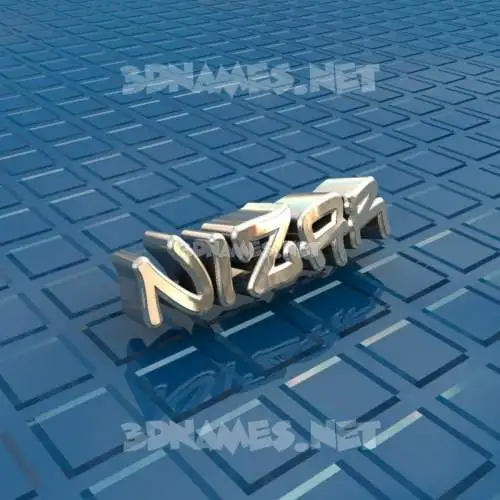 nizar in Blue Bling style - 3D name wallpaper