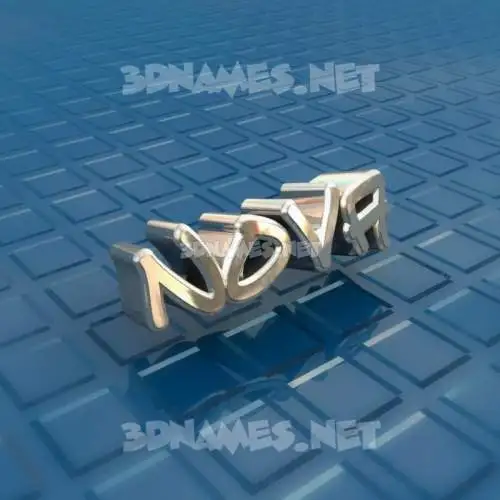 nova in Blue Bling style - 3D name wallpaper