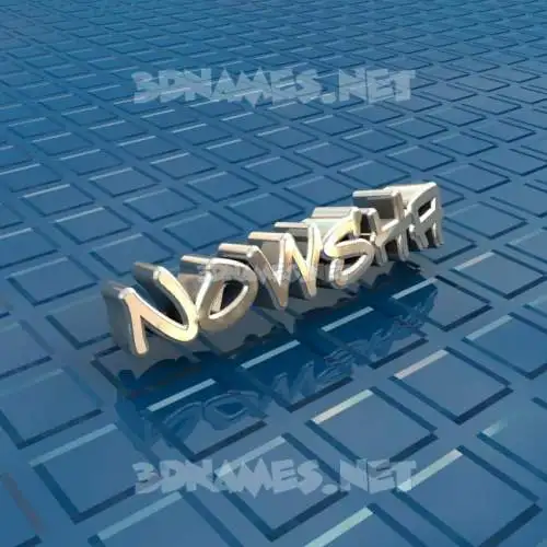 nowsha in Blue Bling style - 3D name wallpaper