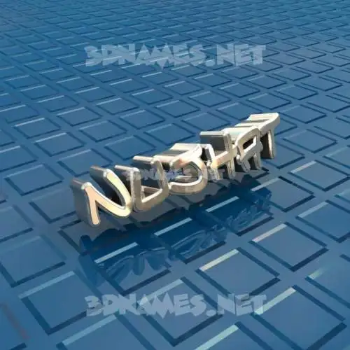 nujhat in Blue Bling style - 3D name wallpaper