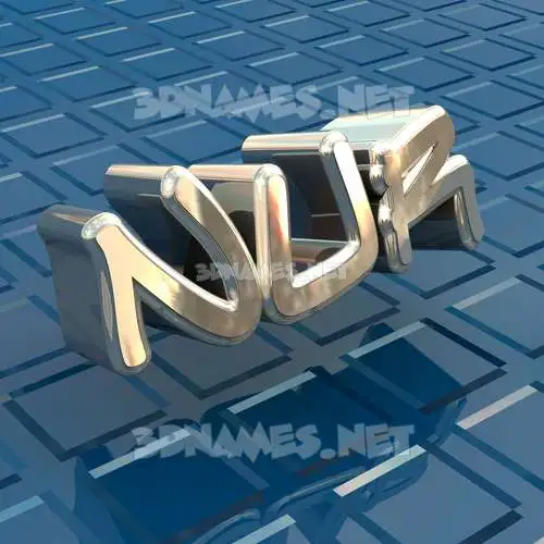 nur in Blue Bling style - 3D name wallpaper