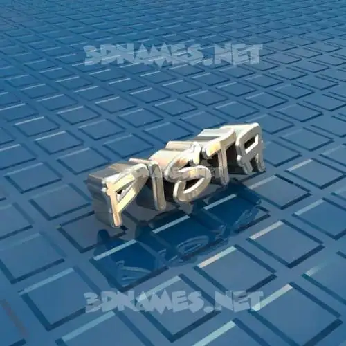pista in Blue Bling style - 3D name wallpaper